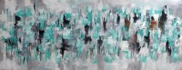 Xandria Noir, 18 x 48 Inch, Acrylic on Canvas, Abstract Painting, AC-XA-034